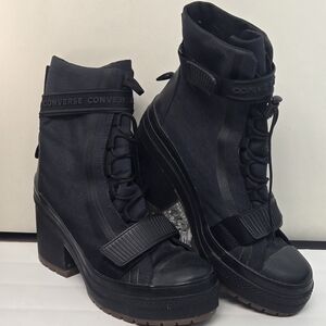 New Converse Women's Black High-Top Platform Boots